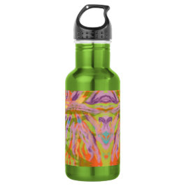 Wasserflasche, abstraktes farbiges Design Edelstahlflasche