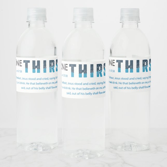 Wasserflasche-Etikett "Anyone Thirsty" (Flaschen)