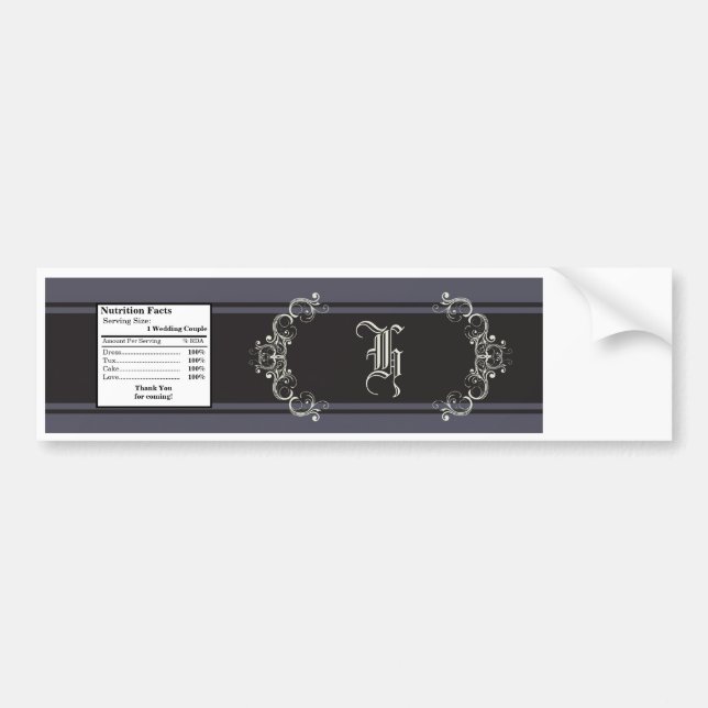 Wasserflasche Etikett Schwarze Krawatte Affäre Gra Autoaufkleber (Vorne)