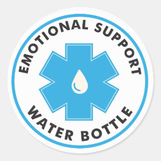 Wasserflasche für emotionale Unterstützung Runder Aufkleber