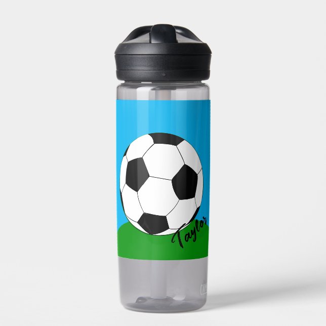 Wasserflasche für Fußballfans Mit Monogramm /Fußba Trinkflasche (Vorderseite)