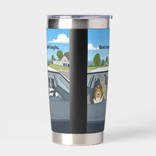 Wasserflasche für Hundeliebhaber, Sheltie & Border Thermobecher