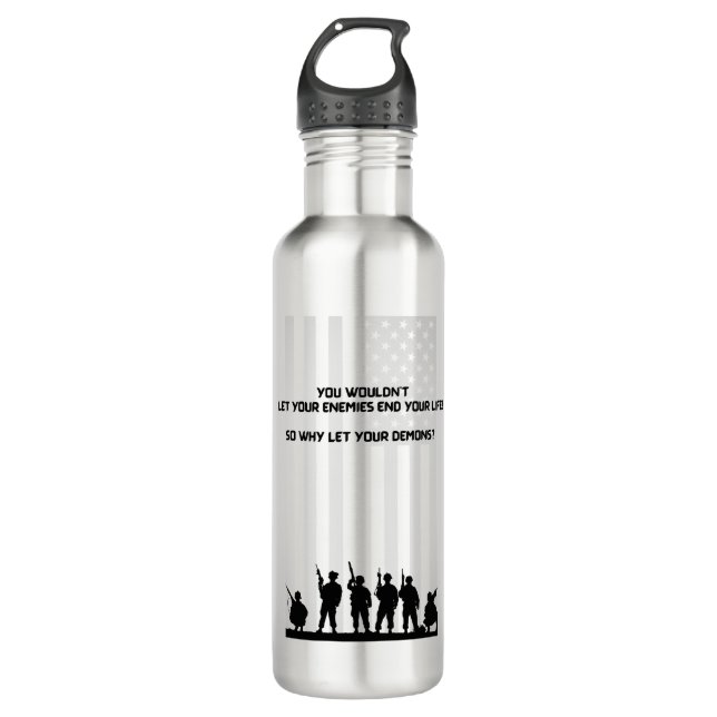 Wasserflasche für innere Dämme - Motivierend Zitat Edelstahlflasche (Vorderseite)