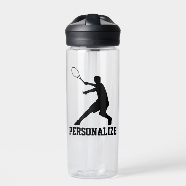 Wasserflasche für Tennisspieler mit personalisiert Trinkflasche (Vorderseite)
