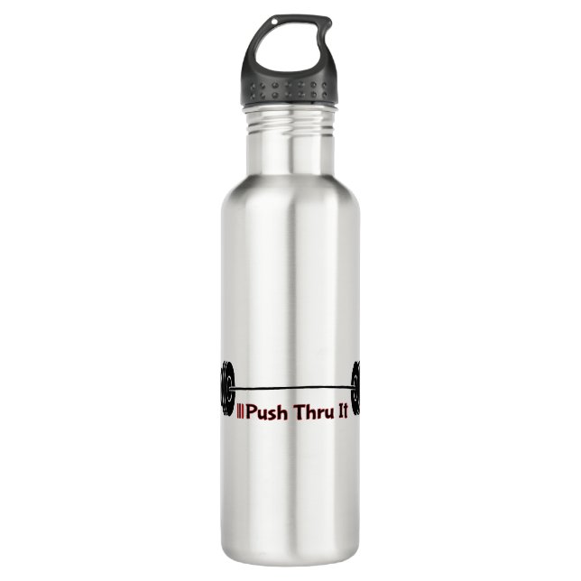 Wasserflasche: Gewicht "Push Thru It" Edelstahlflasche (Vorderseite)