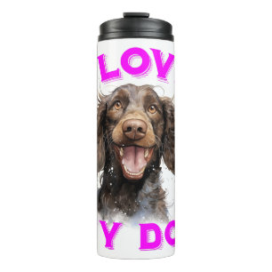 Wasserflasche "I Love My Dog" – Spaniel-Illustrati Thermosbecher