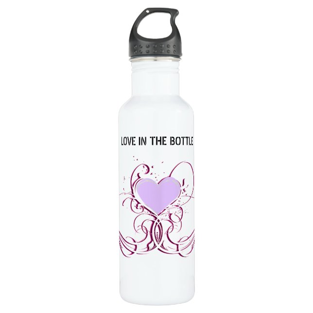 WASSERFLASCHE - LIEBE IN DER FLASCHE EDELSTAHLFLASCHE (Vorderseite)
