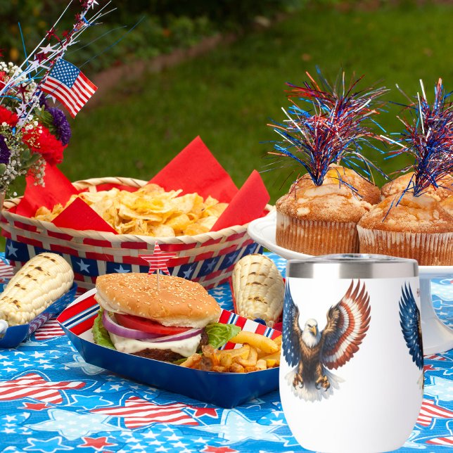 Wasserflasche - Majestic Bald Adler mit Flügeln (Perfect for showing off your patriotic spirit!)