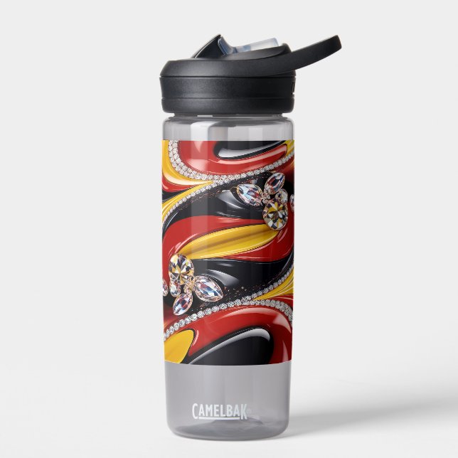 Wasserflasche mit belgischer Farbgestaltung Trinkflasche (Links)
