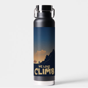Wasserflasche mit Bergkletterillustrierung Trinkflasche