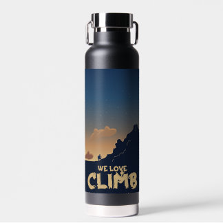 Wasserflasche mit Bergkletterillustrierung Trinkflasche