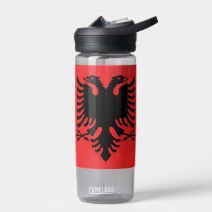 Wasserflasche mit der Flagge Albaniens Trinkflasche