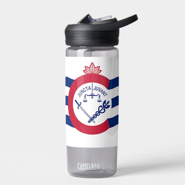 Wasserflasche mit der Flagge von Cincinnati, USA Trinkflasche (Links)