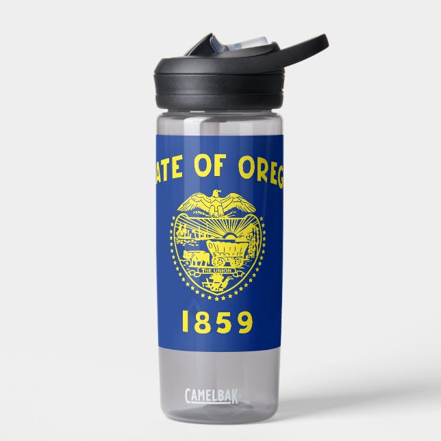Wasserflasche mit der Flagge von Oregon, USA Trinkflasche (Links)