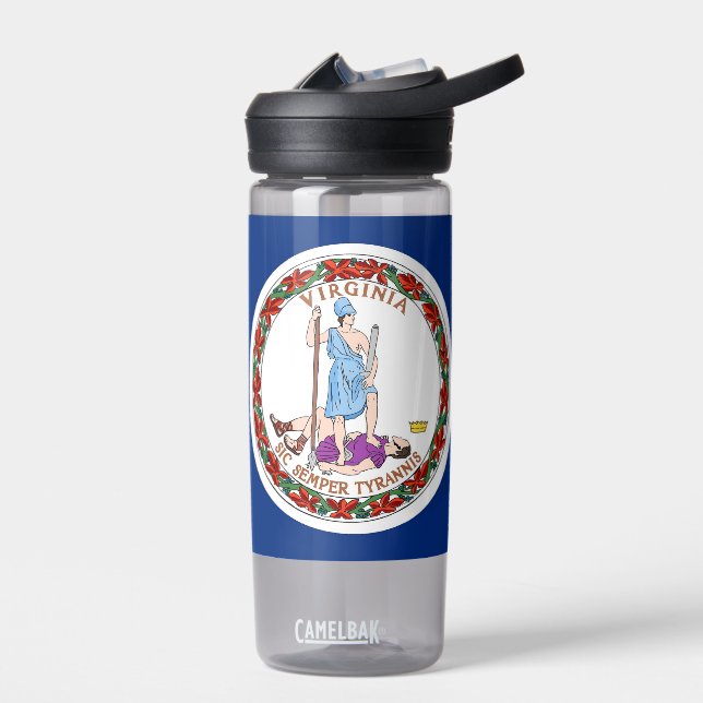 Wasserflasche mit der Flagge von Virginia Staat, U Trinkflasche (Links)
