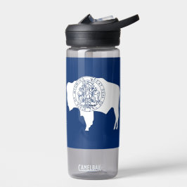 Wasserflasche mit der Flagge von Wyoming, USA Trinkflasche