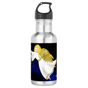 Wasserflasche mit Engel und Dekoration