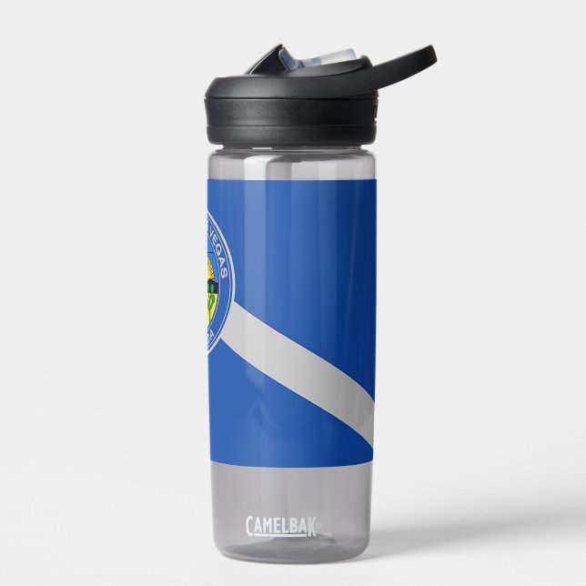 Wasserflasche mit Fahne von Las Vegas, USA Trinkflasche (Links)