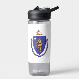 Wasserflasche mit Fahne von Massachusetts, USA Trinkflasche