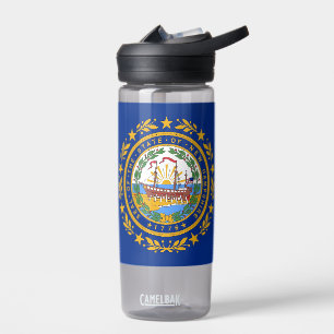 Wasserflasche mit Fahne von New Hampshire, USA Trinkflasche