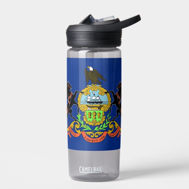 Wasserflasche mit Fahne von Pennsylvania, USA Trinkflasche (Links)