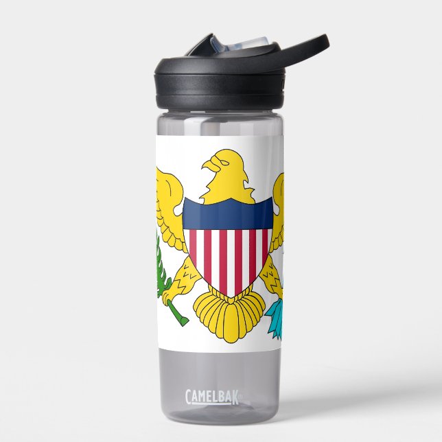 Wasserflasche mit Flagge der Jungfrau Islands, USA Trinkflasche (Links)