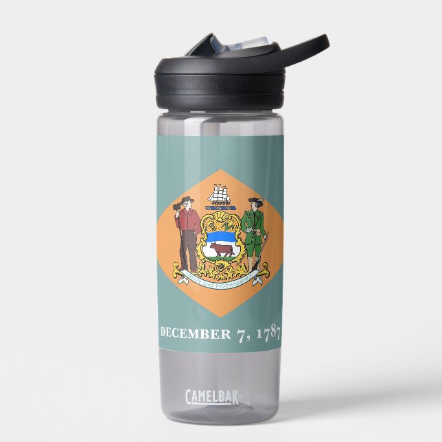 Wasserflasche mit Flagge von Delaware Staat, USA Trinkflasche (Links)