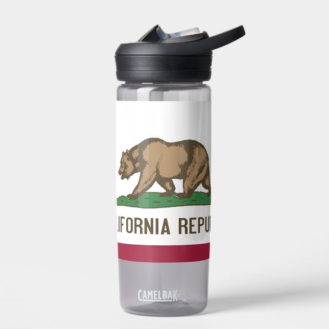 Wasserflasche mit Flagge von Kalifornien Staat, US Trinkflasche (Links)