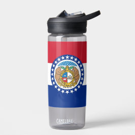Wasserflasche mit Flagge von Missouri, USA Trinkflasche
