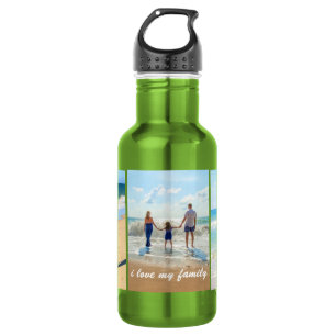 Wasserflasche mit individuellem Fotocollage-Gesche
