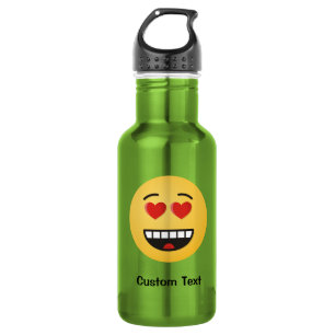 Wasserflasche mit lächelndem Gesicht und herzförmi