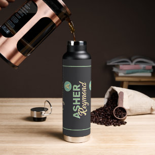 Wasserflasche mit moderner Retro-Fett-Bezeichnung Trinkflasche