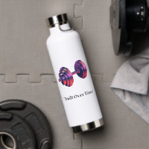 Wasserflasche mit Motivationsspruch 'Built Over Ti