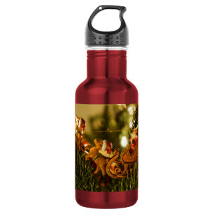 Wasserflasche mit Santa und Rentier