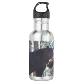Wasserflasche mit schwarzem Bär