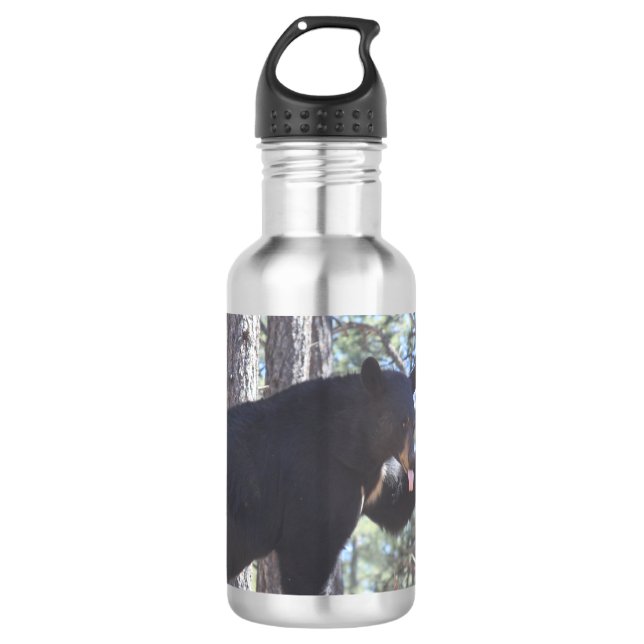 Wasserflasche mit schwarzem Bär (Vorderseite)