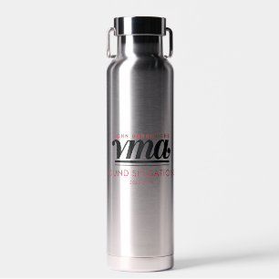 Wasserflasche mit schwarzem Fluchname, Telefon, Ja Trinkflasche