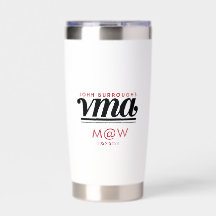 Wasserflasche mit schwarzem kursivem Namen, Telefo