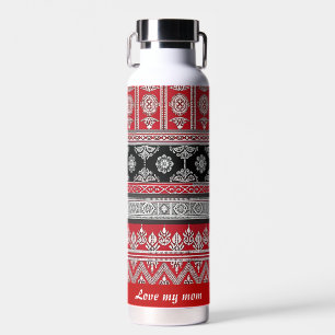 Wasserflasche Muster rot Trinkflasche