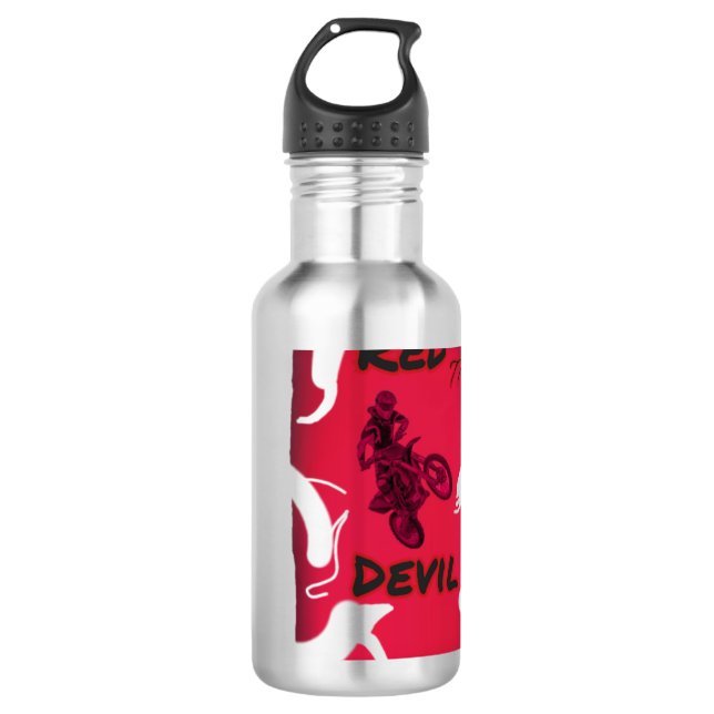 Wasserflasche Roter Teufel Edelstahlflasche (Vorderseite)