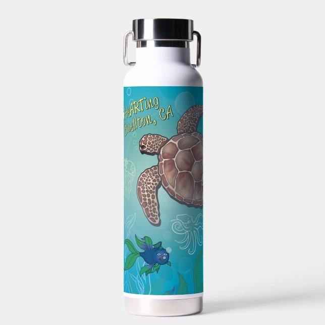 Wasserflasche - Schildkröte schwimmen - Buellton.A Trinkflasche (Vorne)