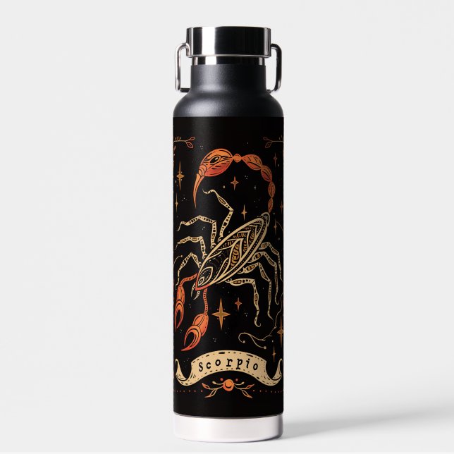 Wasserflasche Scorpio Celestial Zodiac Art Trinkflasche (Vorne)