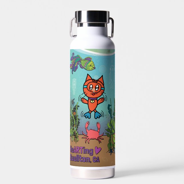 Wasserflasche - Scuba Cat - Buellton.Art Trinkflasche (Vorne)
