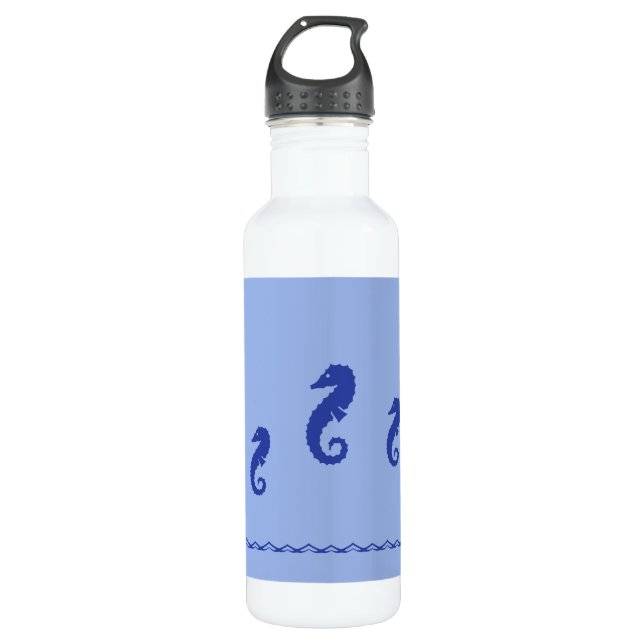 Wasserflasche - Seepferde Edelstahlflasche (Vorderseite)