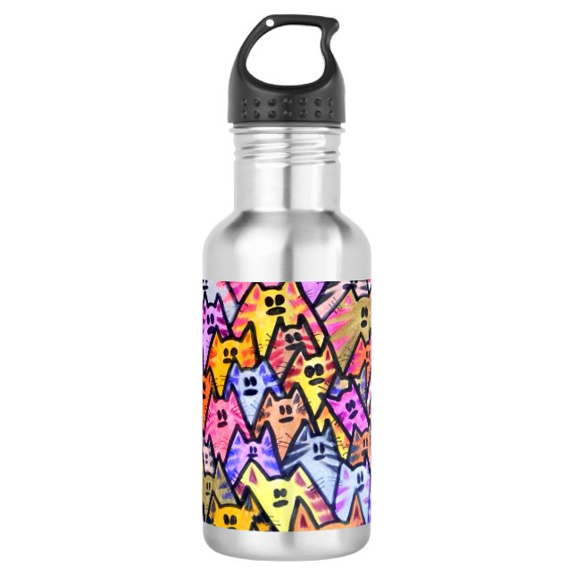 Wasserflasche Stainless 039 - CATS (Vorderseite)