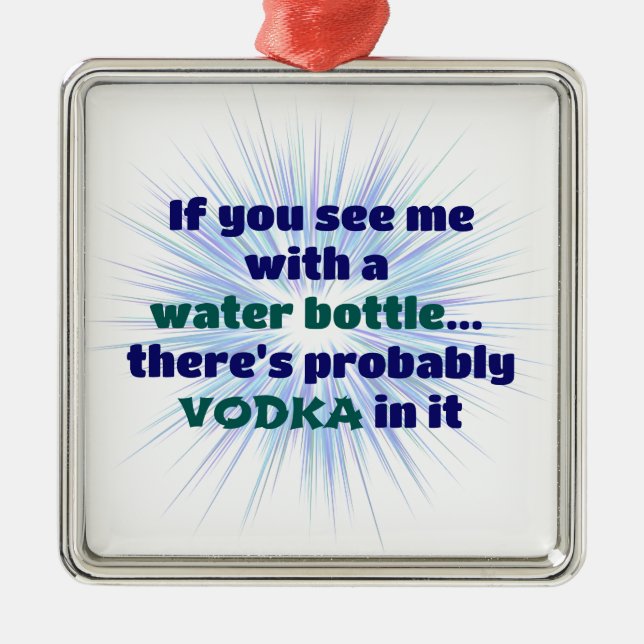 Wasserflasche VODKA Geschenkartikel FUNNY Ornament Aus Metall (Vorne)