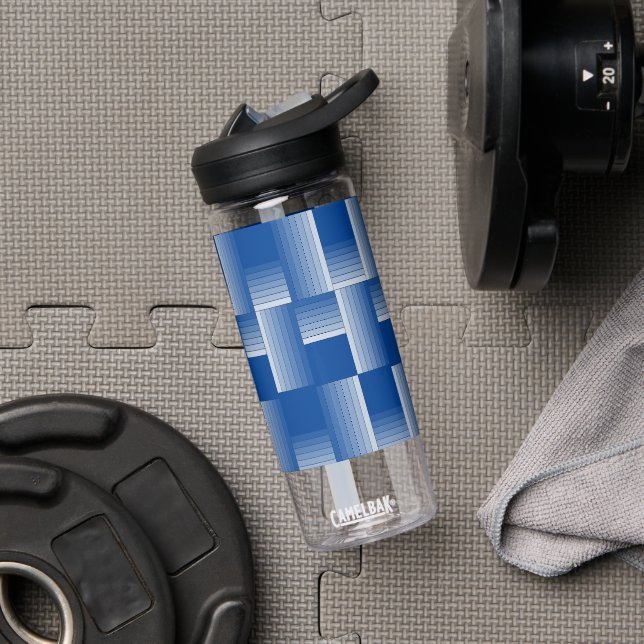 Wasserflasche - Woven Ombre Streifen in blau Trinkflasche (Fitnessstudio)