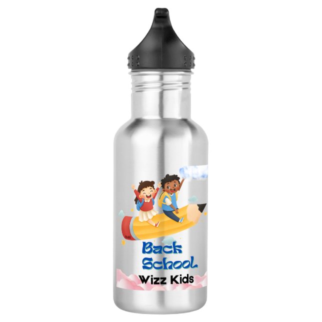 Wasserflasche zurück zur Schule Edelstahlflasche (Rechts)