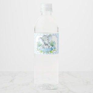 Wasserflaschen-Etiketten für Baby-Party mit Elefan