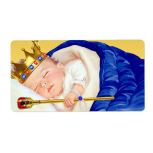 Wasserflaschenetiketten für Baby Shower Royal Prin